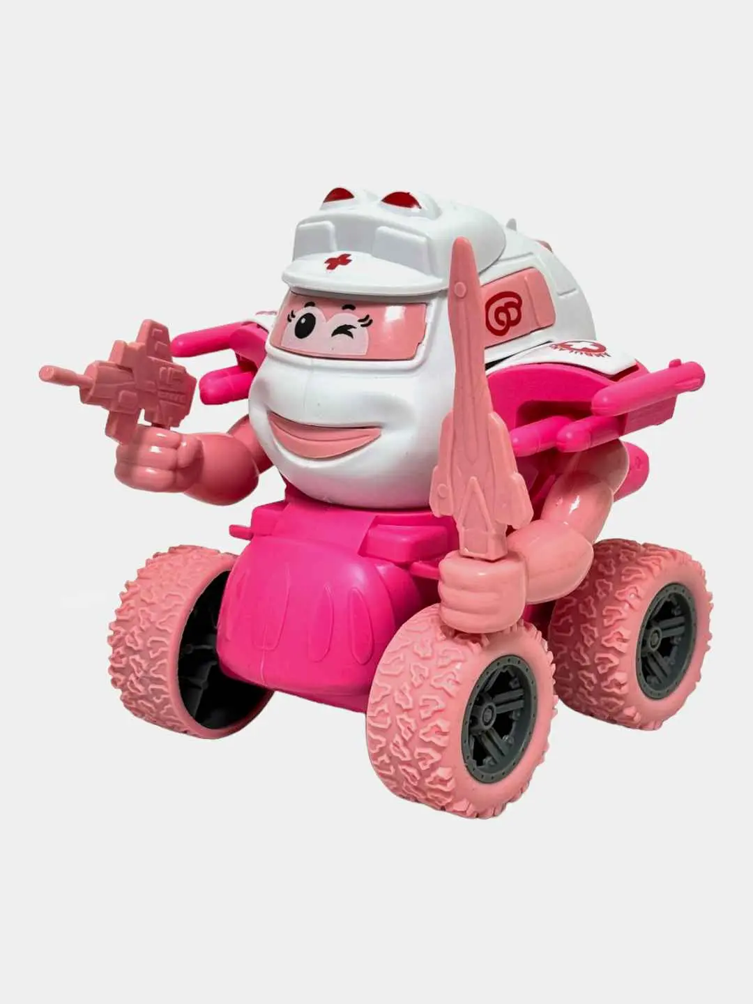 Inertsion robot-mashina Monstr-trak Ember qurol bilan, pushti
