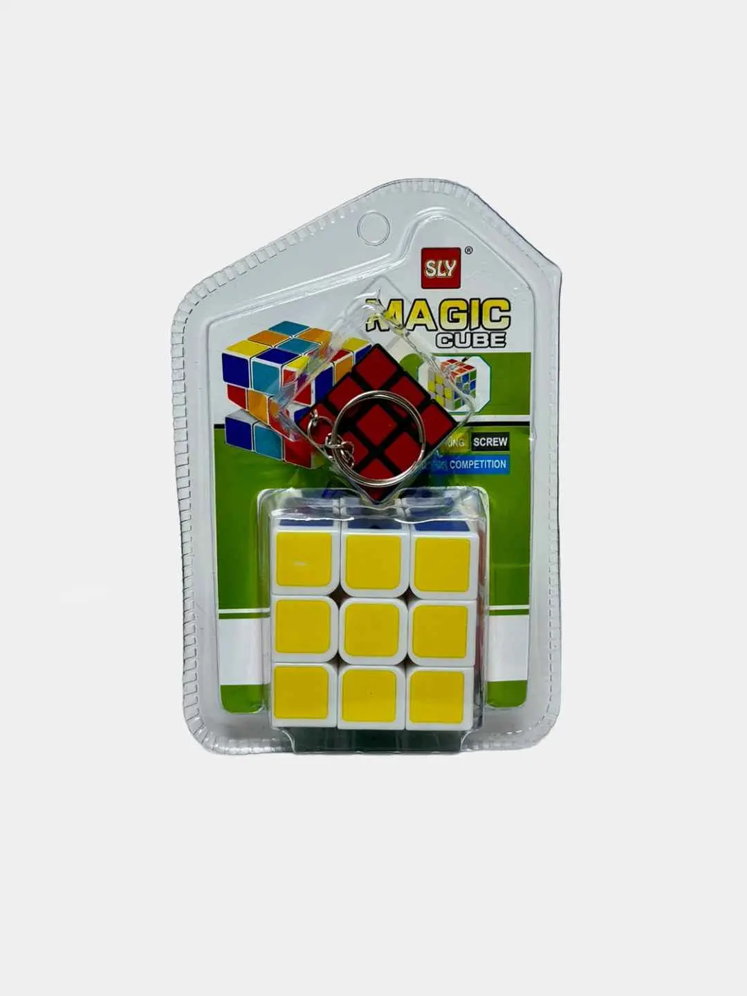 Rubik kubigi to'plami 3x3x3 MAGIC CUBE brelok bilan, tezyurar boshqotirma