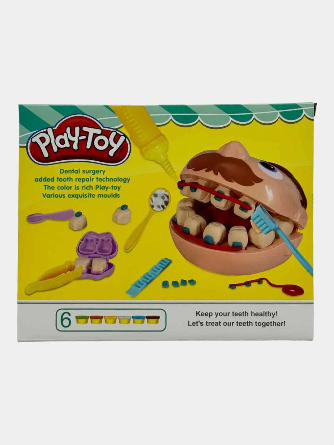 «Stomatolog» ijodiy toʻplami, 6 ta plastilin rangi, 3 yoshdan oshgan bolalar uchun oʻyin — 2-rasm