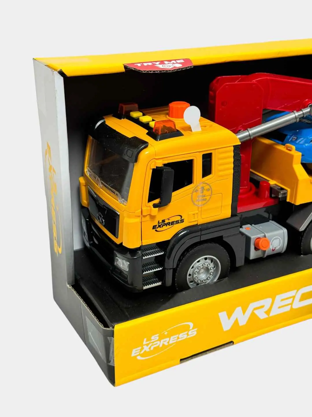 WENYI City Service o'yinchoq mashinalar to'plami: evakuator va sportkar, chiroq va ovozli — 2-rasm