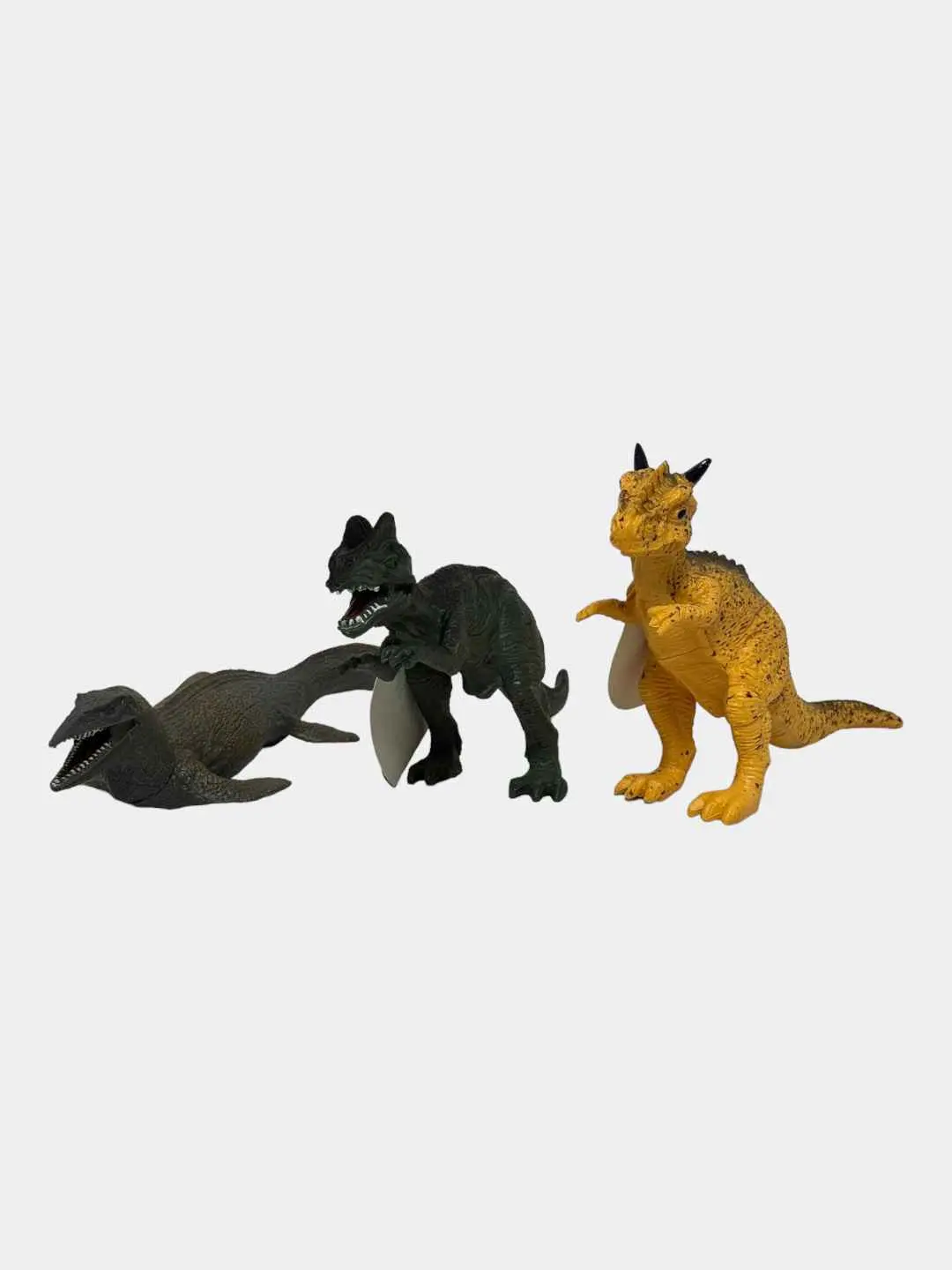 Dinozavr figuralari to'plami, 3 dona uchun, bolalar uchun, realistik detallar — 4-rasm