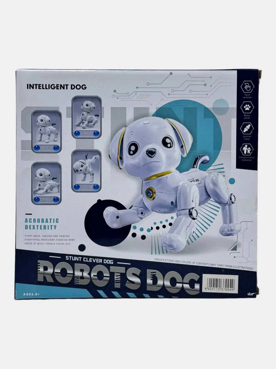 Masofadan boshqariladigan elektron robot it, interaktiv raqsga tushadigan aqlli o'yinchoq — 2-rasm