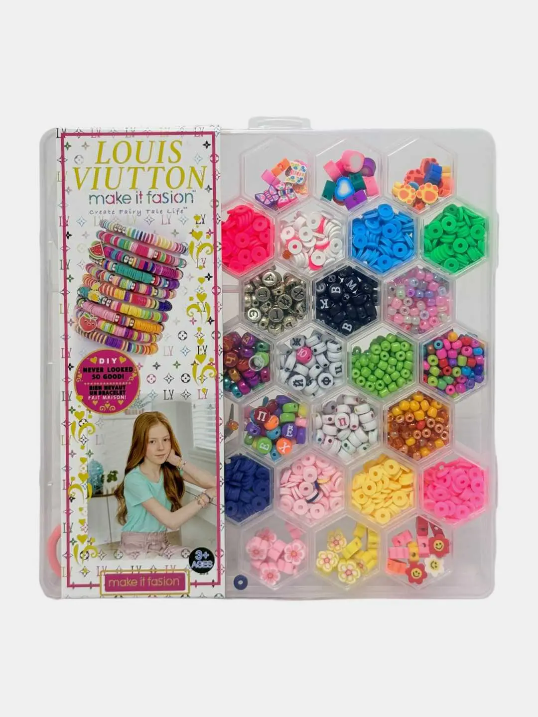 Brazaletlar uchun "Make it Fashion" to'plami, Munchoqlar, 3 yoshdan boshlab bolalar uchun, Chemodan bilan