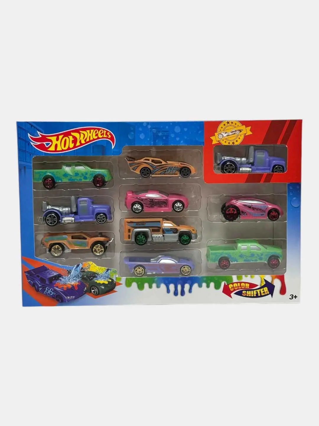 Hot Wheels o'yinchoq mashinalar to'plami, 10 dona, suvda rangini o'zgartiradi — 2-rasm