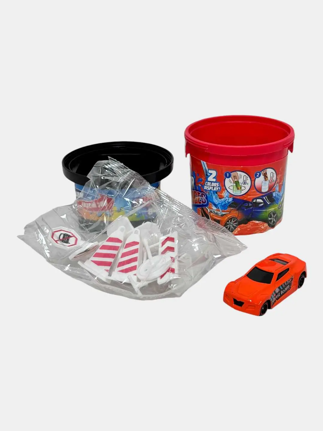 Hot Wheels Color Shifters Suvda Rangi O'zgaradigan Mashinalar, Yo'l Belgilari Bilani 3+ Yosh Bolalar Uchun Komplekt — 2-rasm