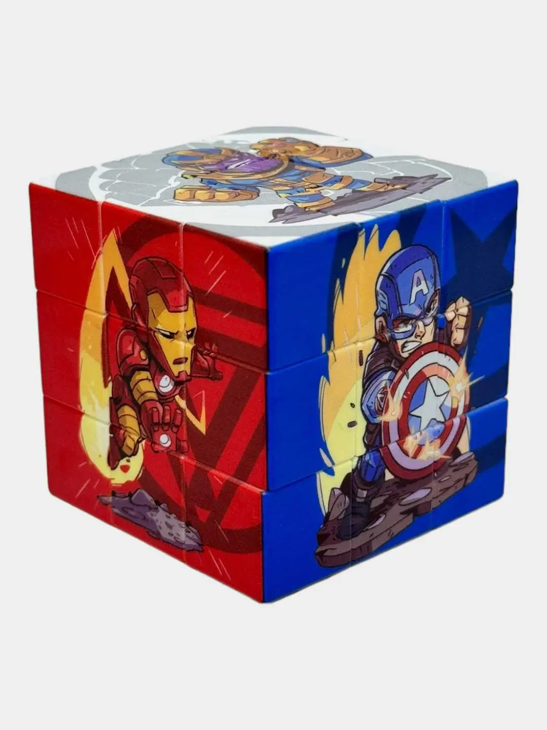 Marvel Rubik kubigi 3x3, Qahramonli rivojlantiruvchi jumboq, 6+ yoshli bolalar va muxlislar uchun, ABS-plastik