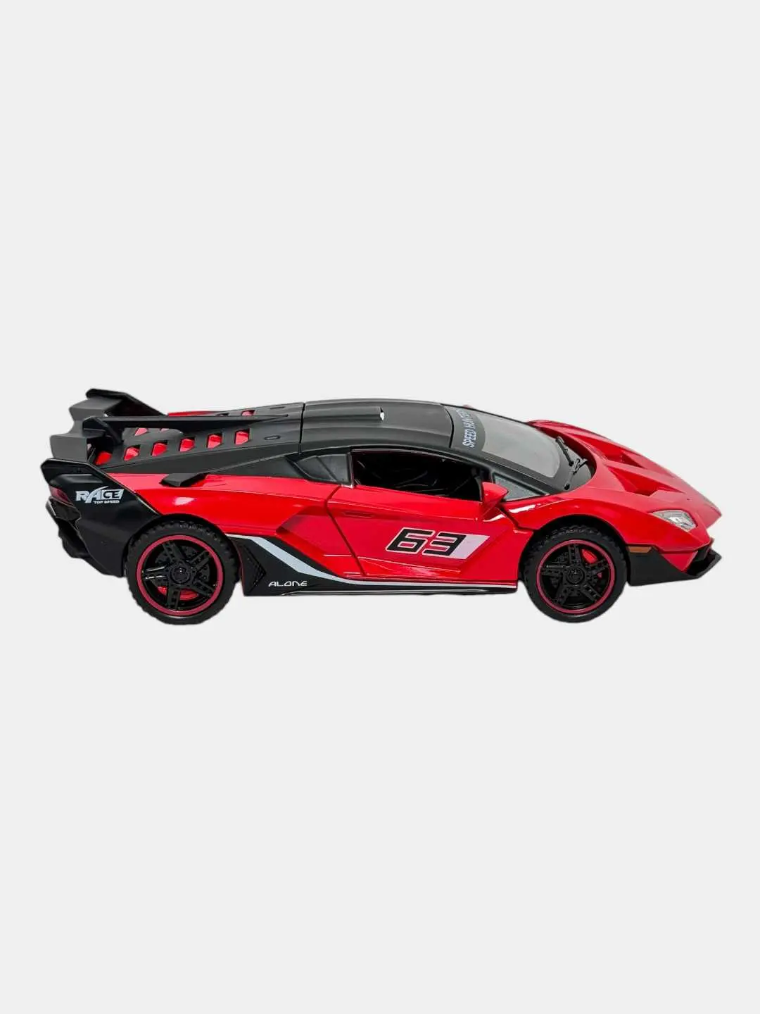 Lamborghini Speed Hunters kolleksiya modeli qizil sport mashina 1:18