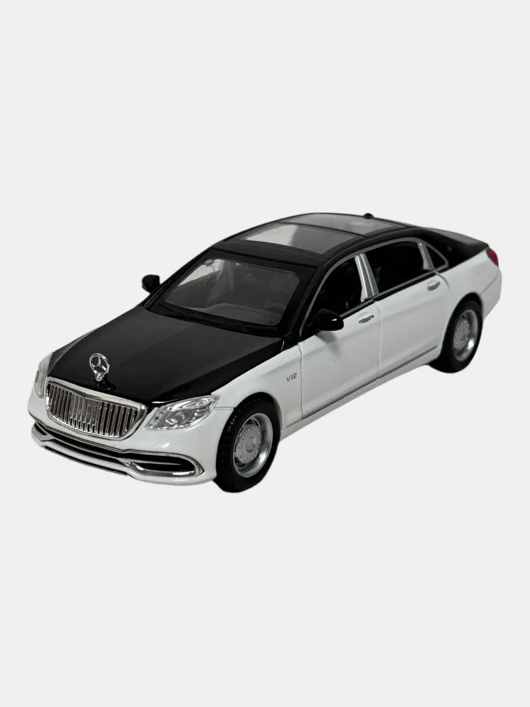 Коллекционная металлическая машинка Mercedes-Maybach S650 25 см черная.