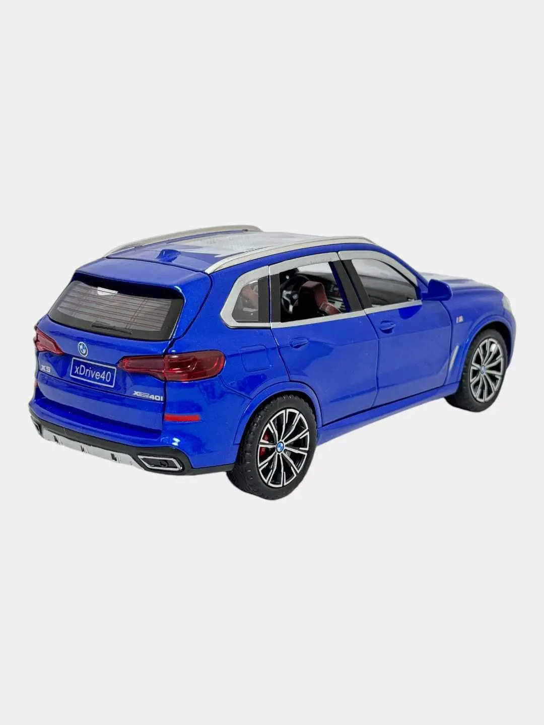 Metall BMW X5 mashinasi, iyunli, 1:24, detallangan, ko'k, bolalar uchun. — 3-rasm