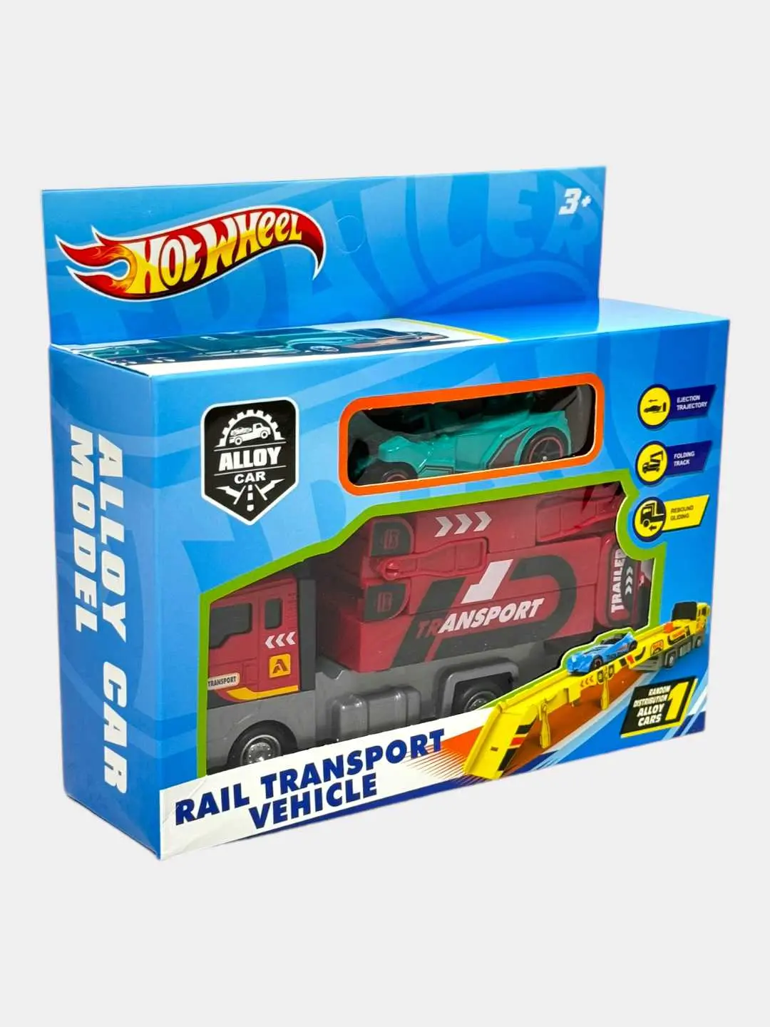 Hotwheel avtovoz va mashinali bolalar uchun transport o'yinchok to'plami.