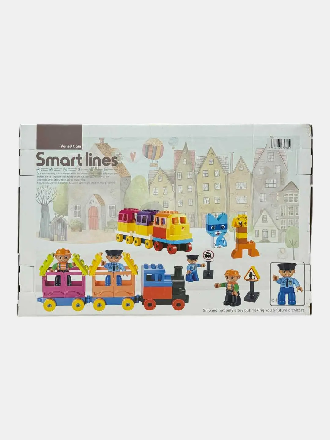 Smoneo Varied train konstruktori, Katta detallar, 3 yoshdan boshlab bolalar uchun, Motorika rivojlanishi — 4-rasm
