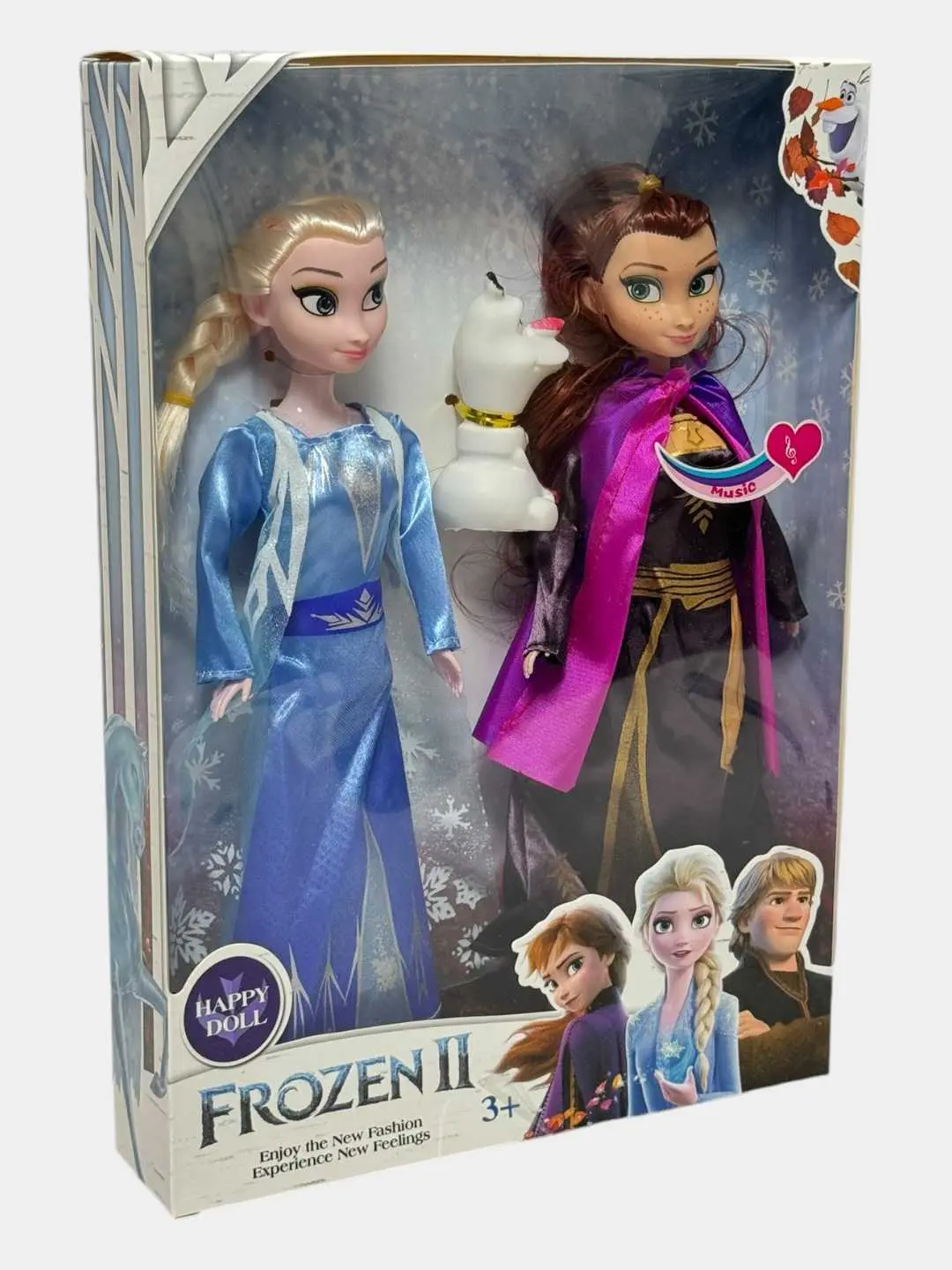 Elza, Anna va Olaf qo'g'irchoqlari Muzlaigan Dunyo 2, Musiqali, 3 yoshdan qizlar uchun, Tasavvurni rivojlantirish