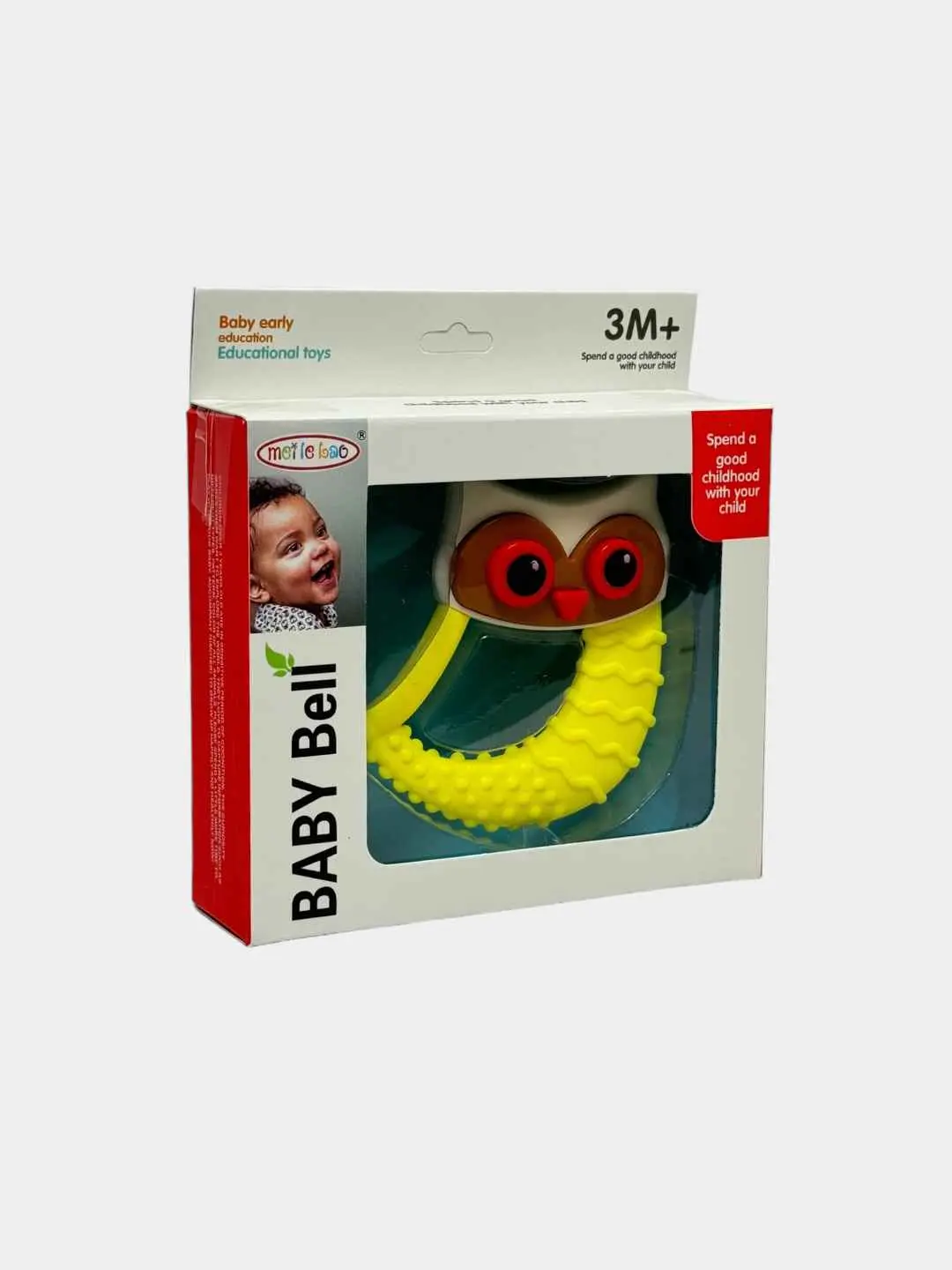 Silikon Teether "Owl/Fox" sensorika va motorika uchun, BPA-free.