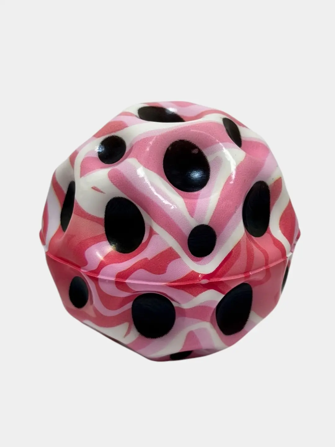 Antistress sensorli o'yinchoq rosa-qora dog'li 10sm
