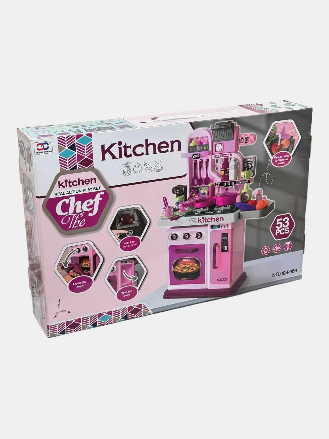 Chef The Kitchen o'yinchoq oshxonasi, 53 ta aksessuar, yorug'lik va ovozli, 3 yoshdan katta bolalar uchun — 2-rasm