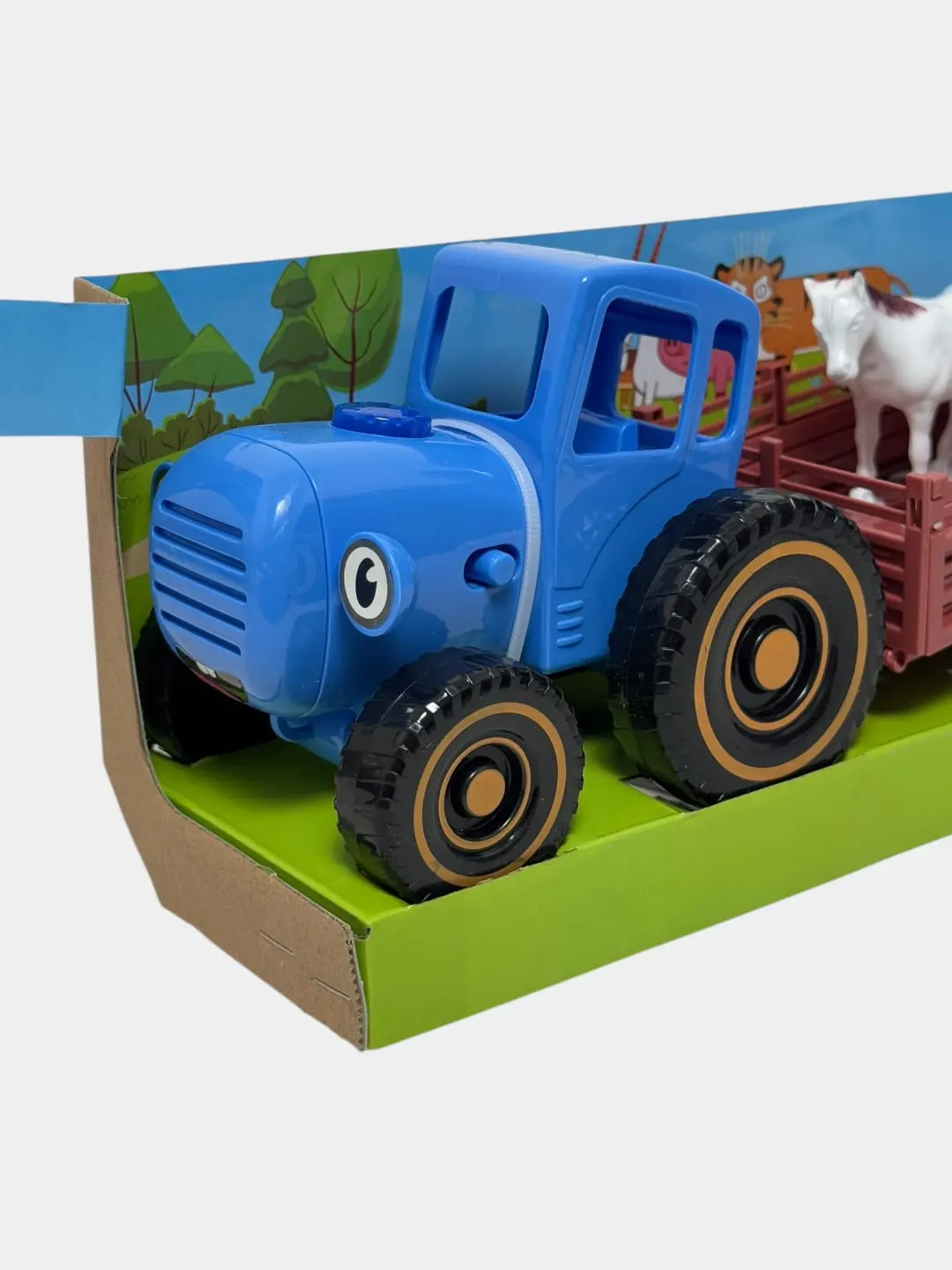 Bolalar uchun treylerli traktor, musiqali ko'k, hayvon figuralari bilan, 1,5 yoshdan boshlab — 7-rasm