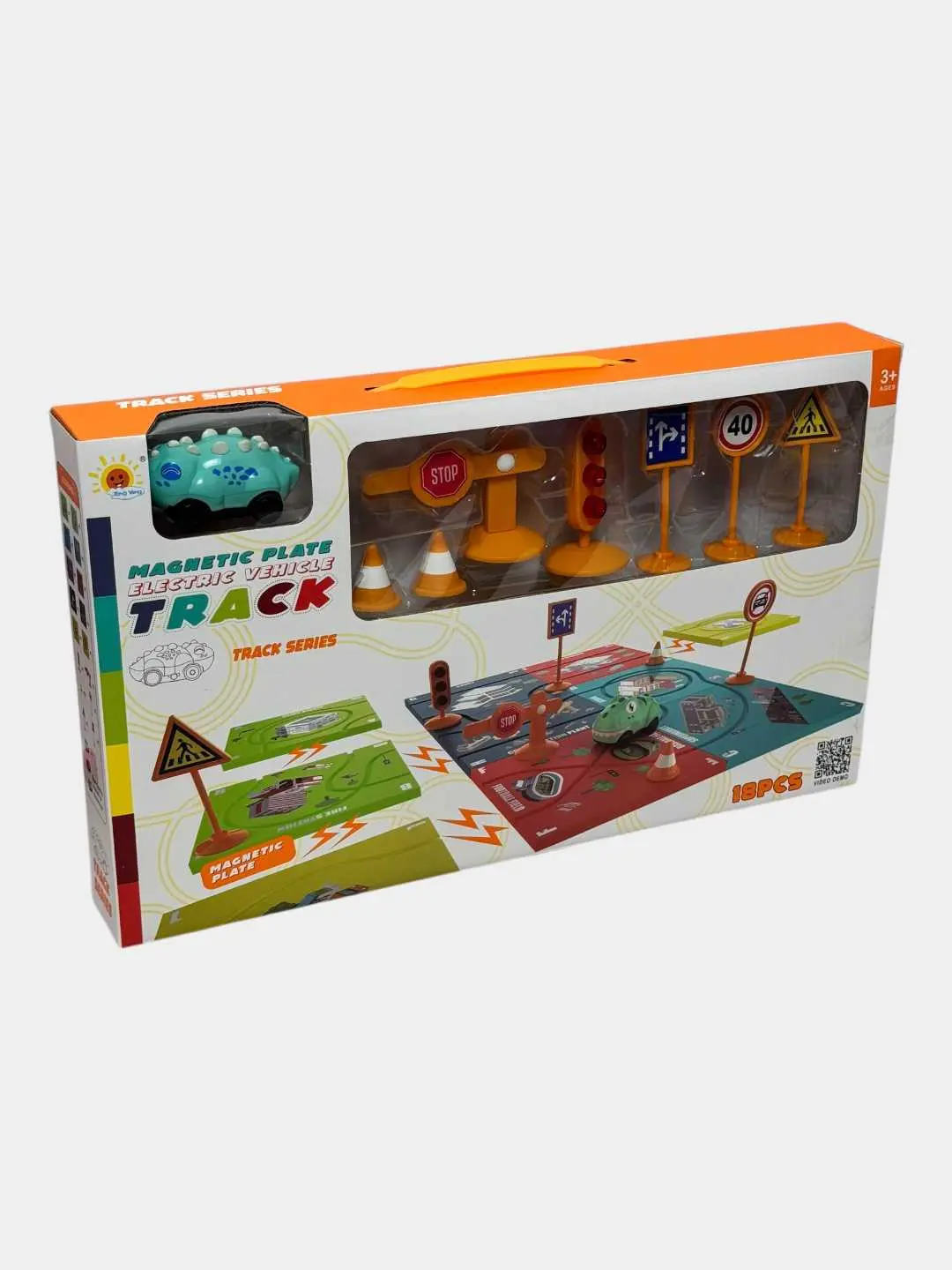 Magnit bolalar yo'l kesishgan dinozavr 3D model rivojlantiruvchi o'yin-trek 18 elem.