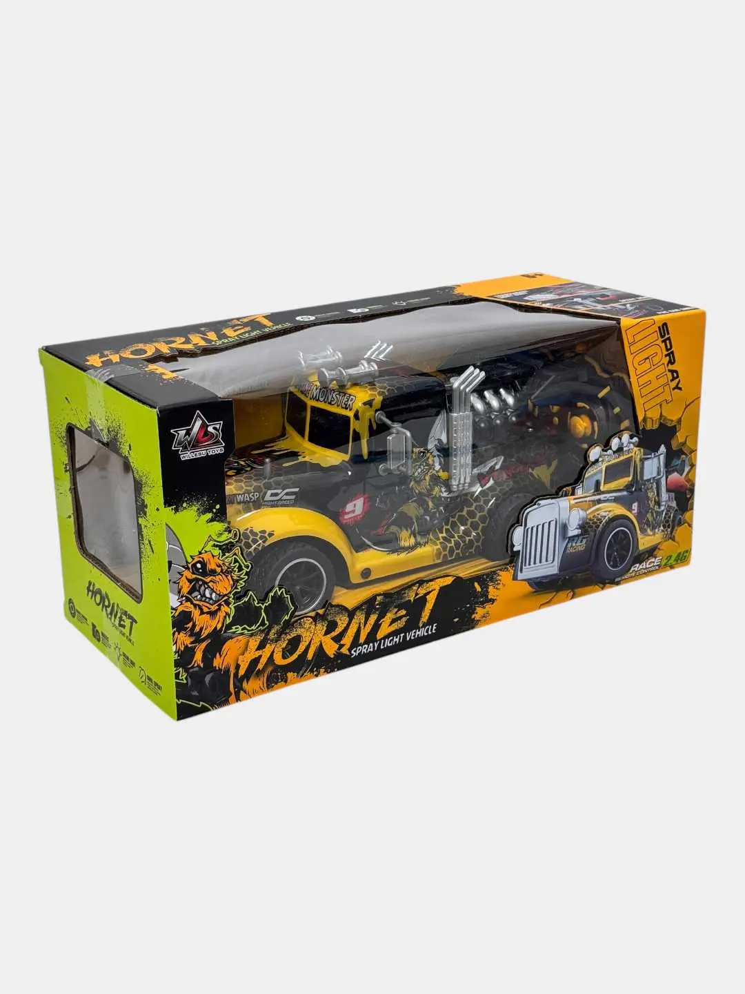 Radio boshqariladigan Hornet mashinasi yashil sport model dizayni 6+ — 5-rasm