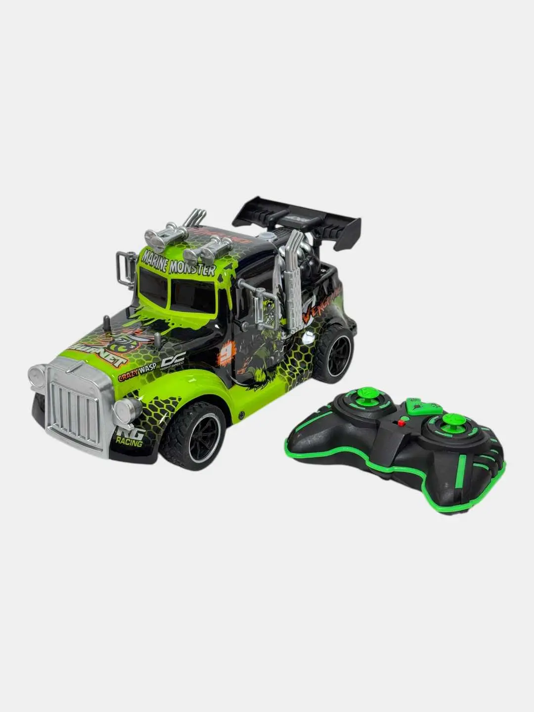 Radio boshqariladigan Hornet mashinasi yashil sport model dizayni 6+ — 2-rasm