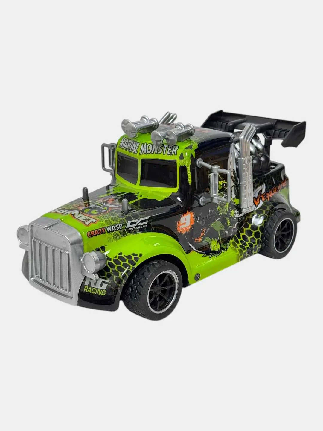 Radio boshqariladigan Hornet mashinasi yashil sport model dizayni 6+ — 3-rasm