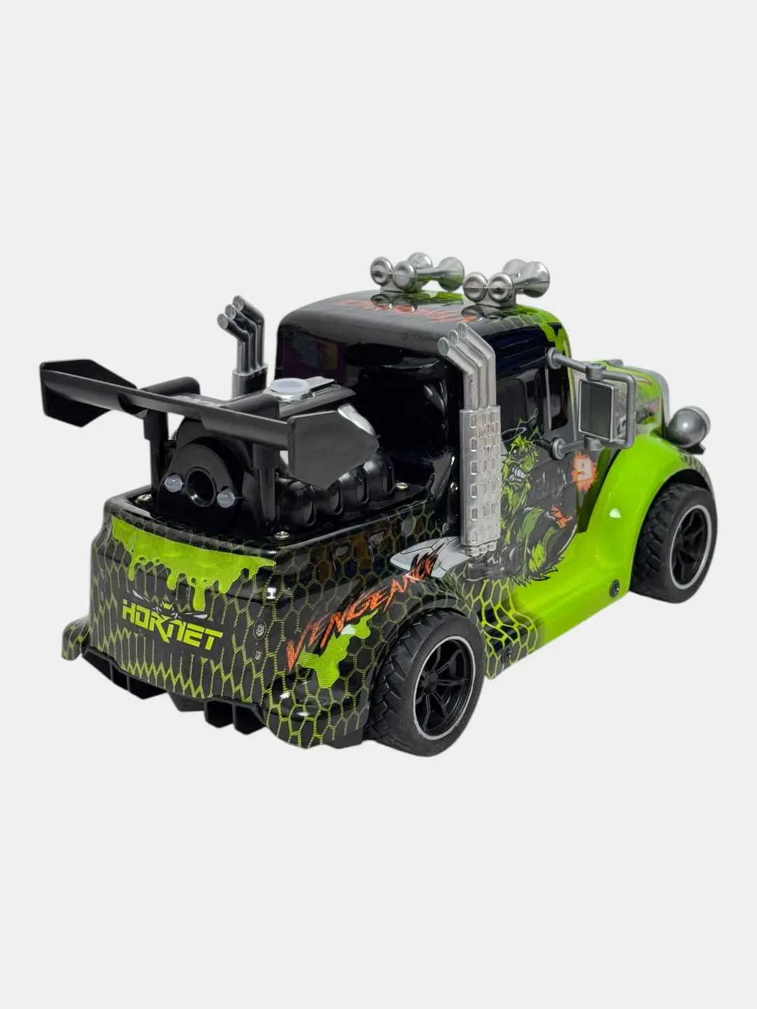 Radio boshqariladigan Hornet mashinasi yashil sport model dizayni 6+ — 4-rasm