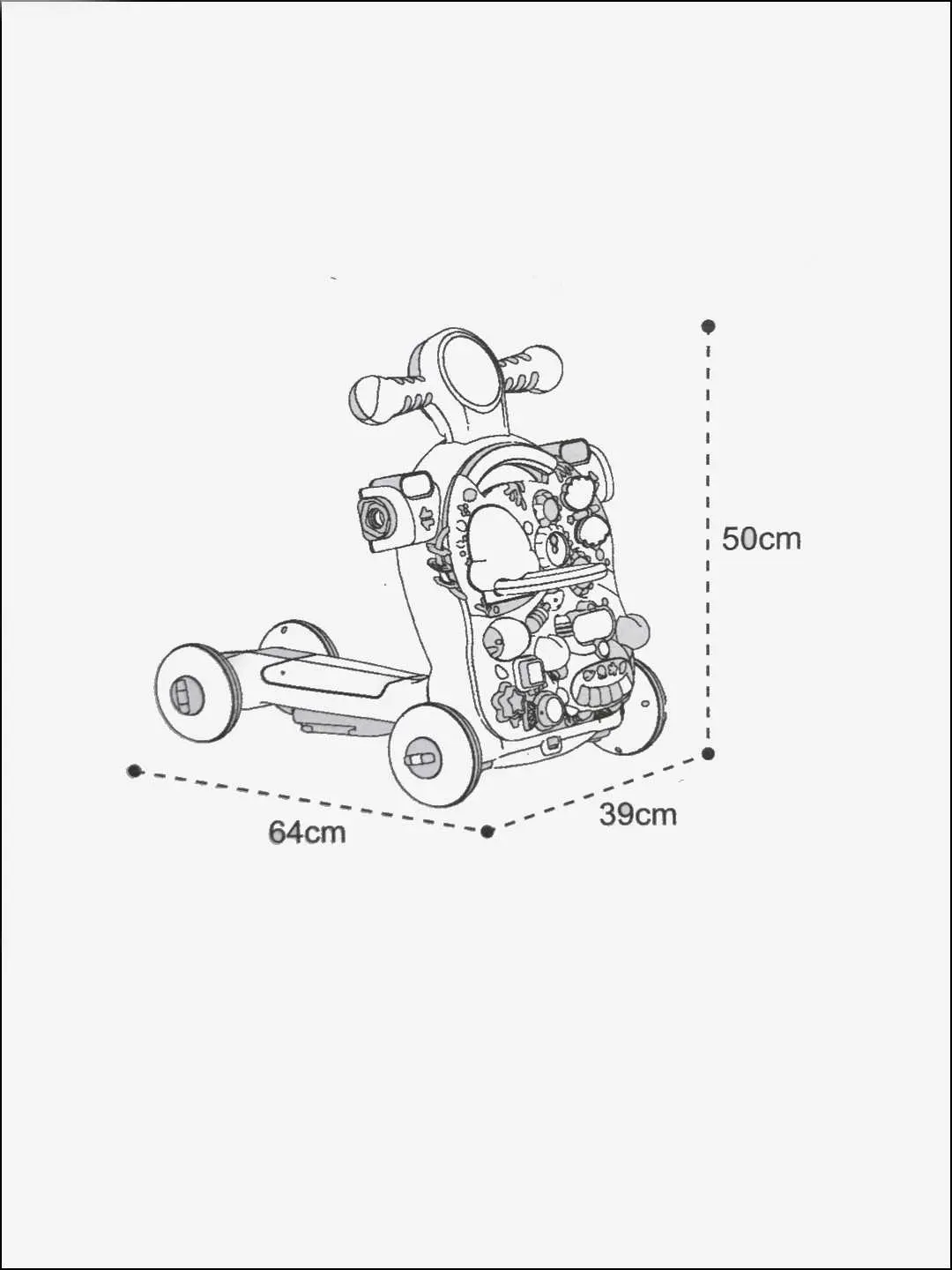Rivojlantiruvchi xodunka-katalka 4v1, Musiqa va yorug'lik, Sensor panel, 12 oydan boshlab — 3-rasm