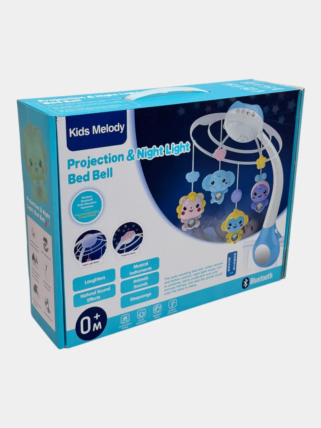 Kids Melody dasturlanadigan tun chirog'i-qo'ng'iroq, yulduzlar proyektori, Bluetooth-dinamik, yangi tug'ilgan chaqaloqlar uchun