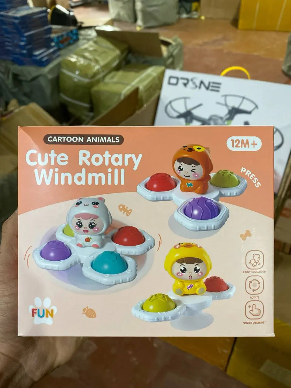 Spinner-pepermuwka Revuwije Wesele, Sensorli rivoshlantiruwshi uyinchoq, 12 oydan katta bolalar uchun, Tovush va rang — 7-rasm