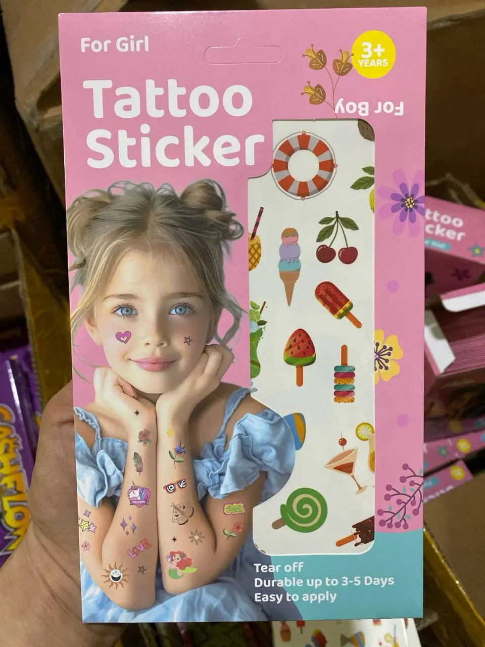 Bolalar uchun rangli tatuirovka stikerlari ijod uchun. Kodi. 26850