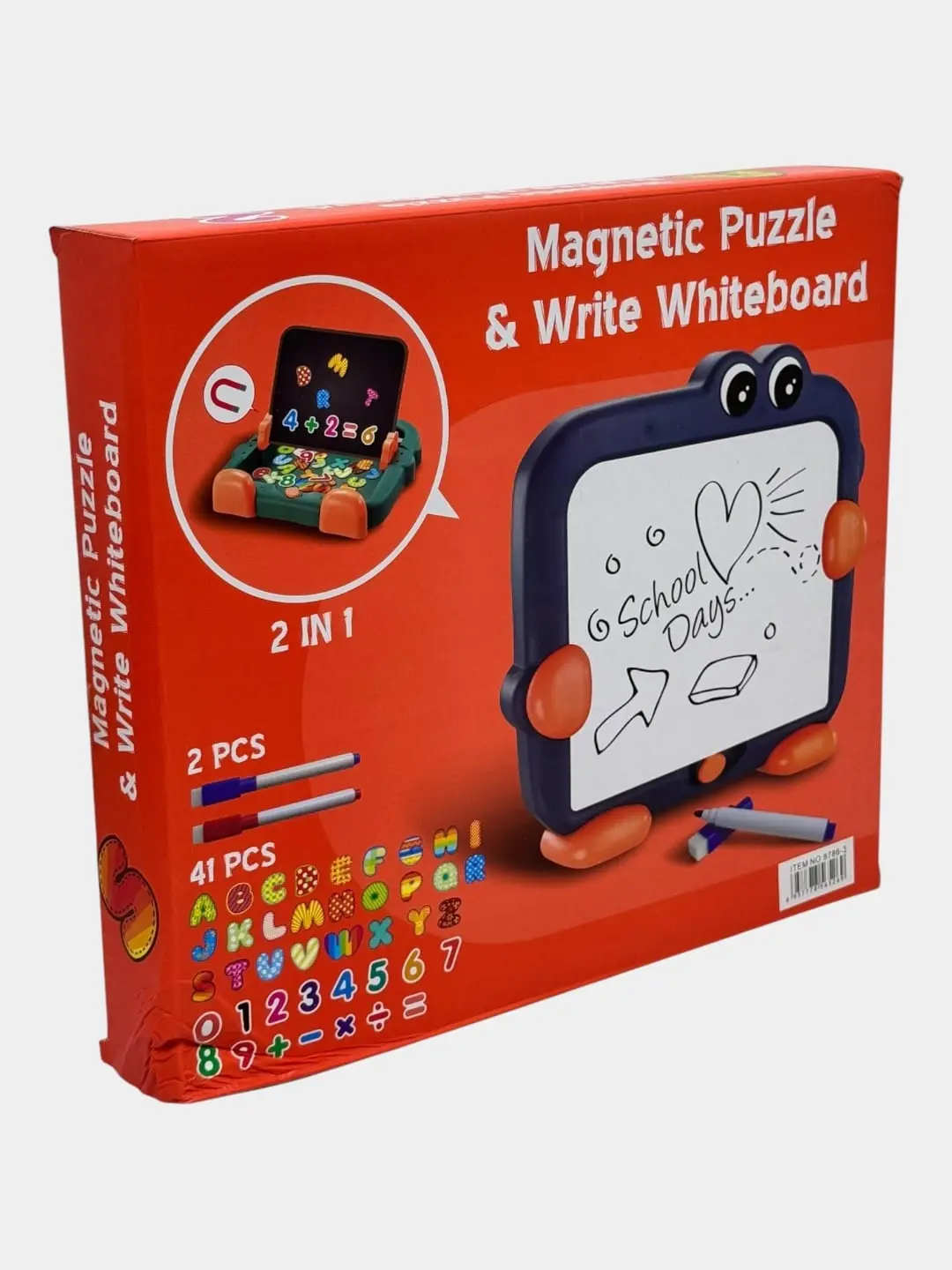 Magnit doska 2-in-1, Yozish va Magnitlar, 3 yoshdan katta bolalar uchun, O'quv o'yini — 2-rasm
