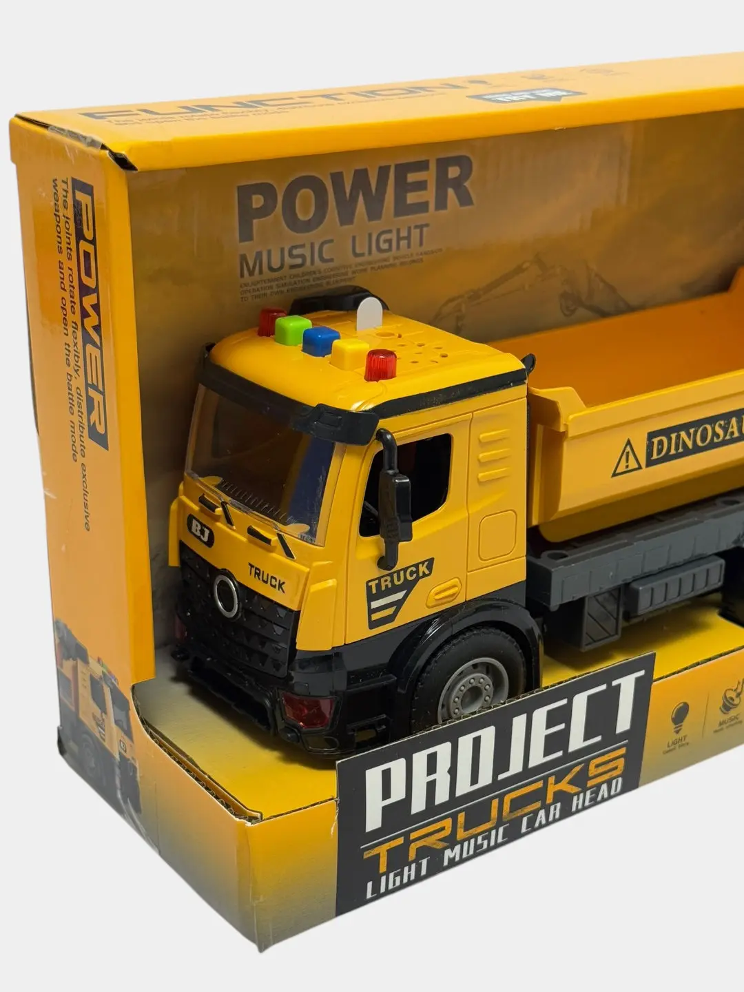Project Trucks Qurilish samosvali, Yorug'lik va musiqa, 3 yoshdan oshgan bolalar uchun, Rivojlantiruvchi o'yinchoq — 5-rasm
