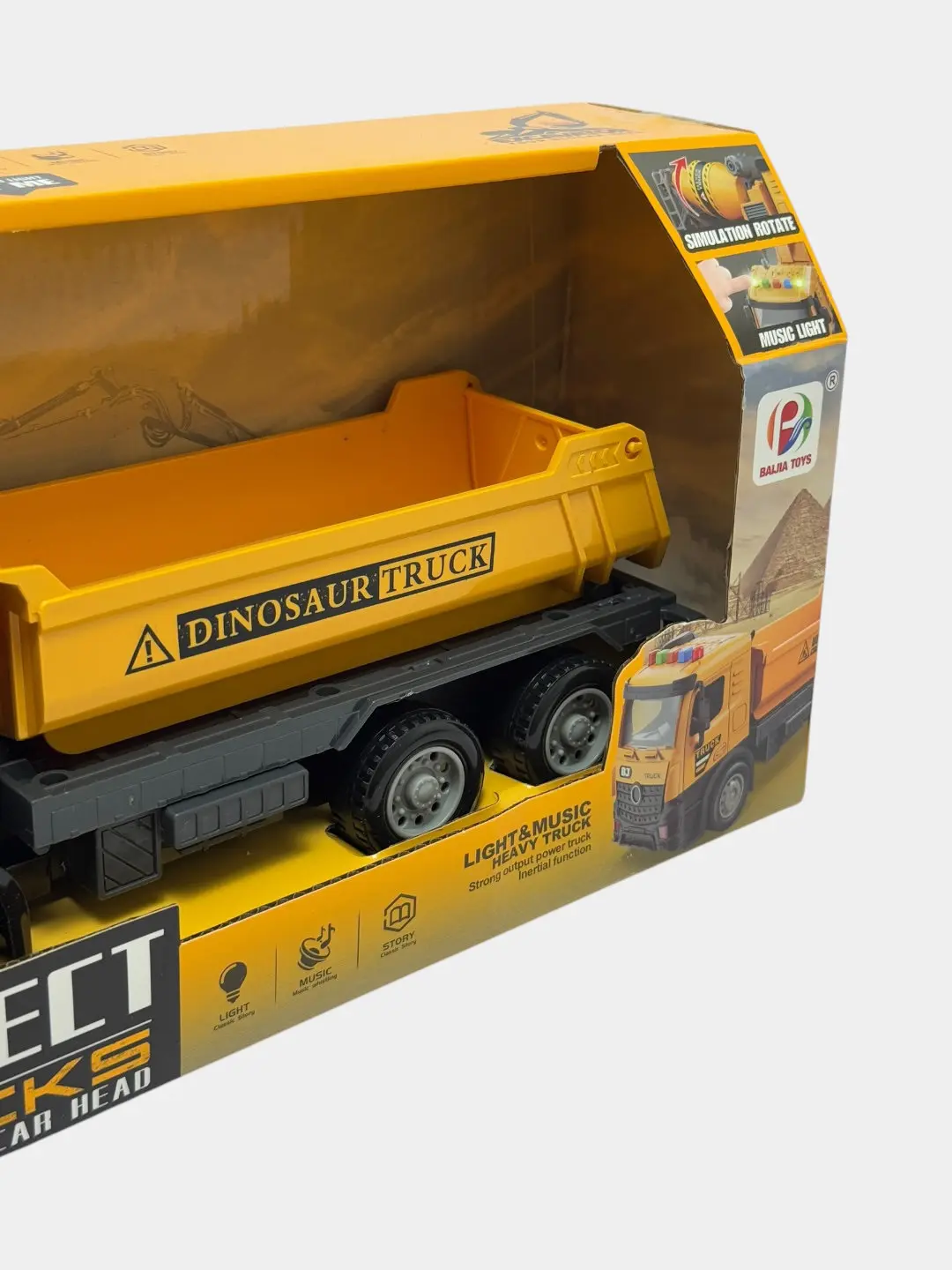 Project Trucks Qurilish samosvali, Yorug'lik va musiqa, 3 yoshdan oshgan bolalar uchun, Rivojlantiruvchi o'yinchoq — 6-rasm