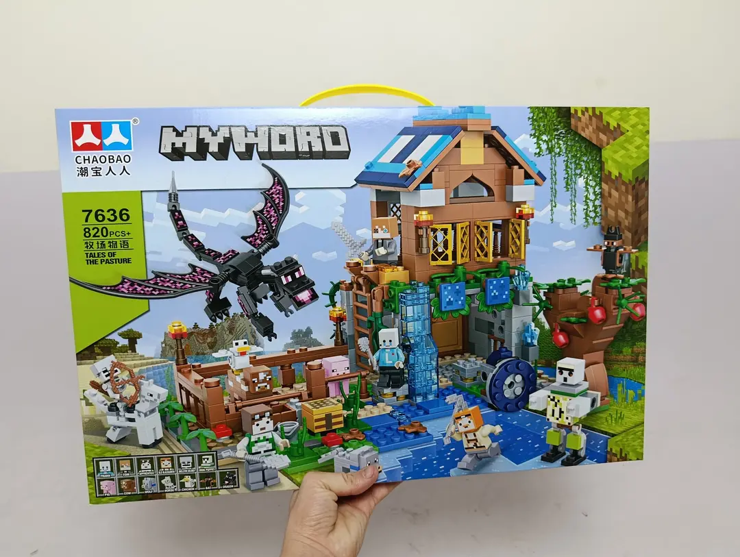 Konstruktor Maynkraft Uy va ajdaho, My World, 820 detal, bolalar uchun sovg'a
