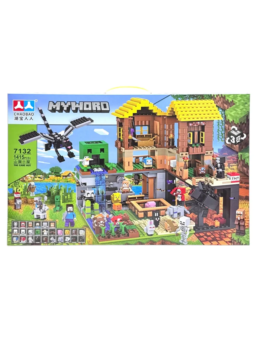 Minecraft G'or Konstruktori, 1415 detal, ABS plastmassa, personajlar figurkalari, 6+ yosh bolalar uchun — 2-rasm