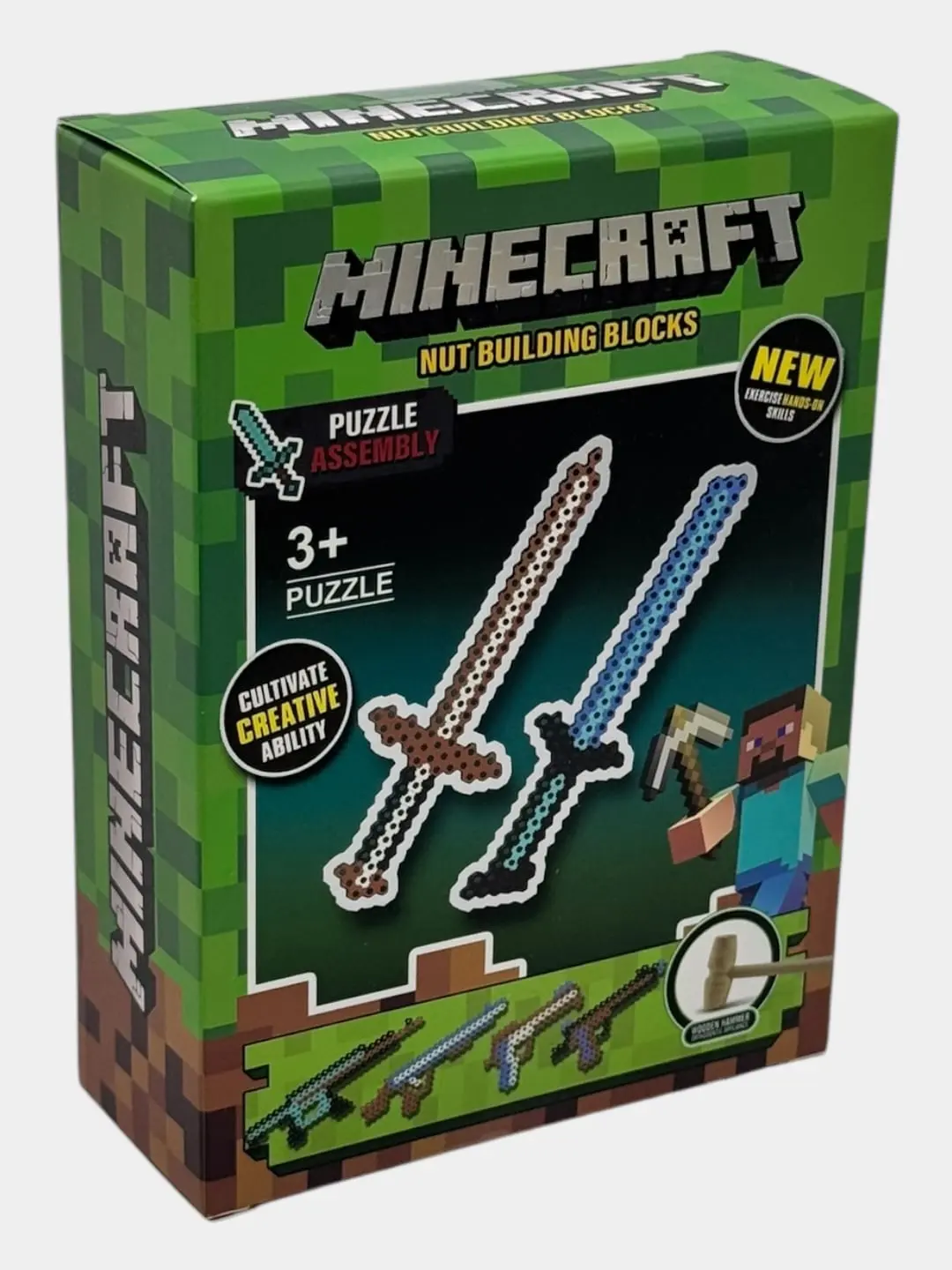 Конструктор Minecraft Меч, Развивающий пластиковый набор, Для детей от 3 лет, С молоточком