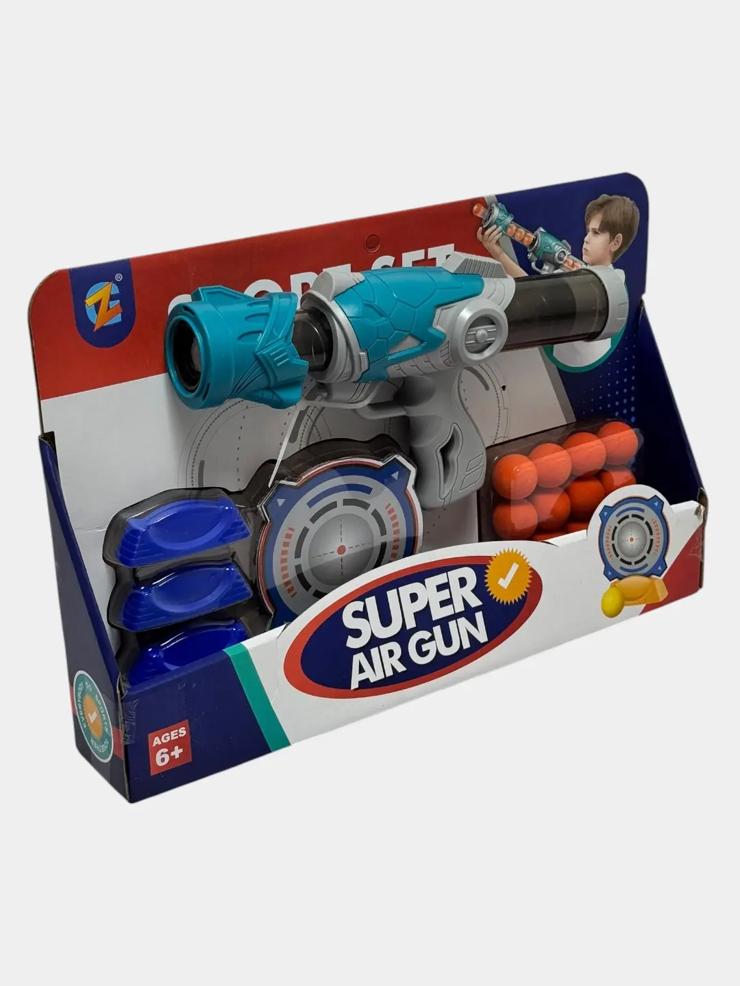 Super Air Gun moviy bolalar uchun rivojlantiruvchi blaster 6+ Kod. 27229