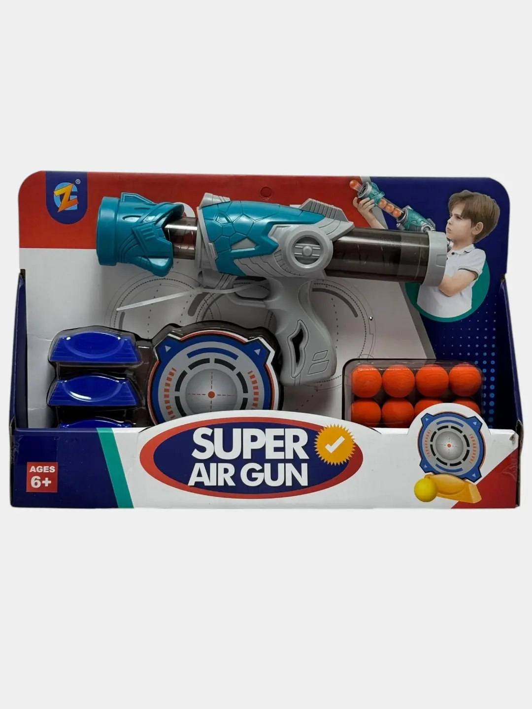 Super Air Gun moviy bolalar uchun rivojlantiruvchi blaster 6+ — 2-rasm