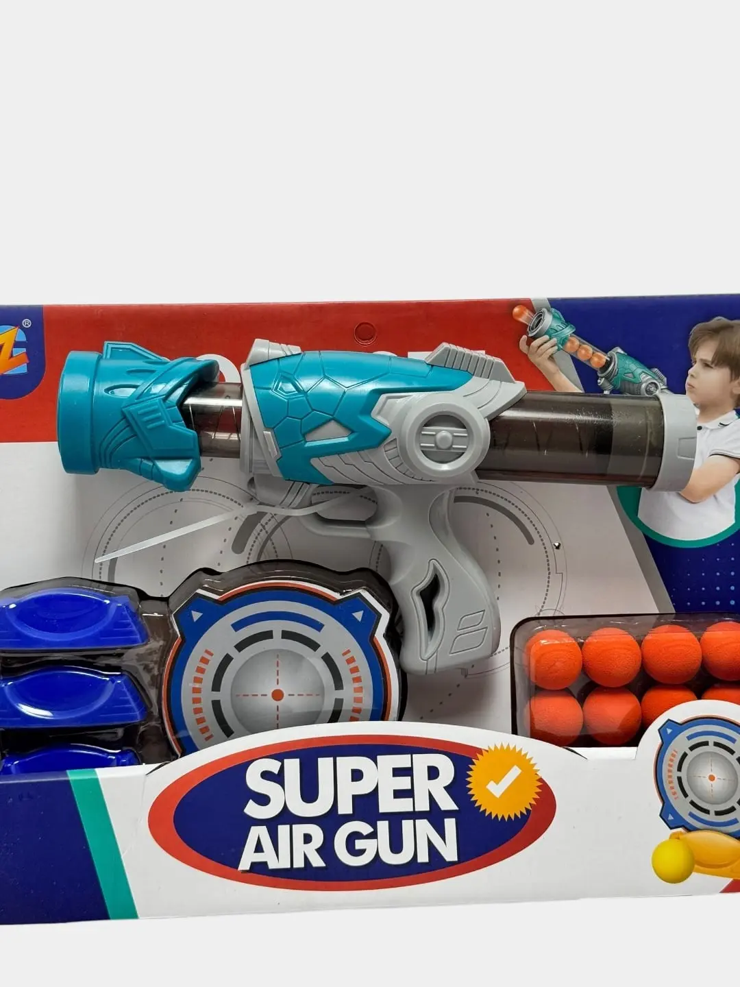 Super Air Gun moviy bolalar uchun rivojlantiruvchi blaster 6+ — 5-rasm