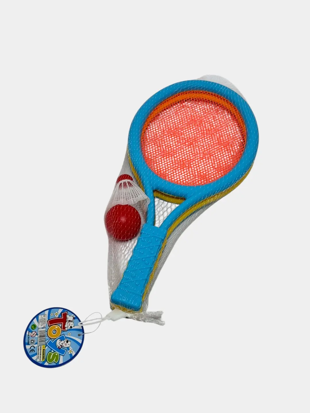 Plastmassa badminton, raketkalar, volanchik va koptokli bolalar o'yin to'plami