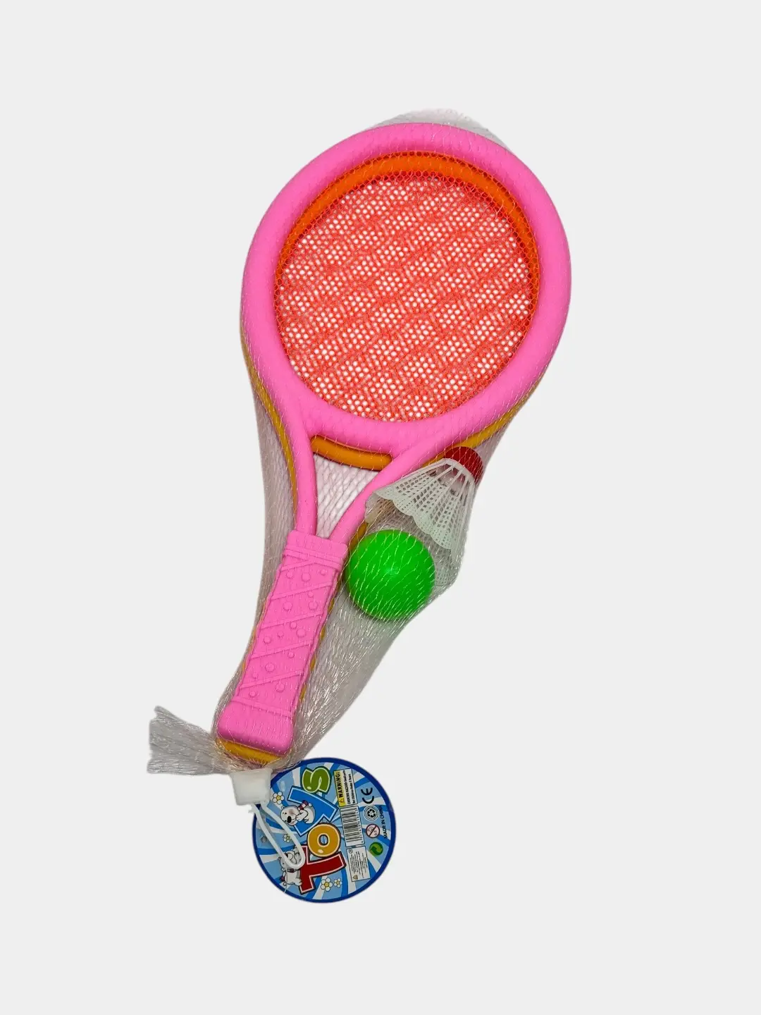 Plastmassa badminton, raketkalar, volanchik va koptokli bolalar o'yin to'plami — 3-rasm