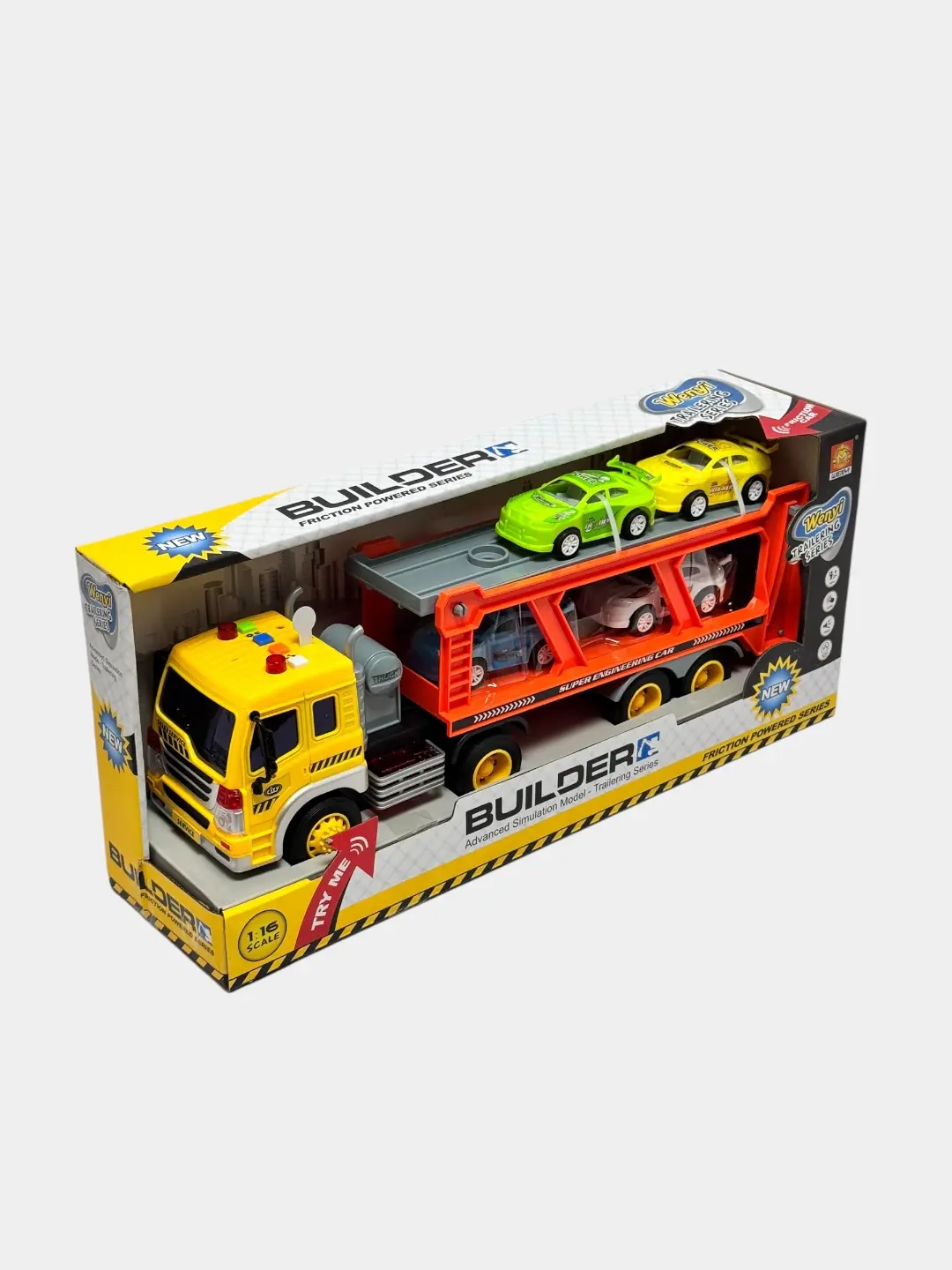 Автовоз Wenyi Builder 1:16 с четырьмя машинками