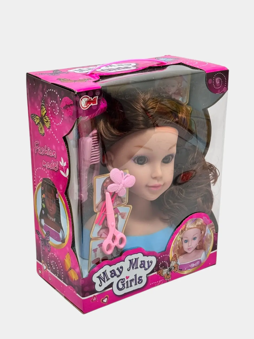 Barbie kukla boshchasi kashtanga sochli kreativ o'yinlar uchun 3+