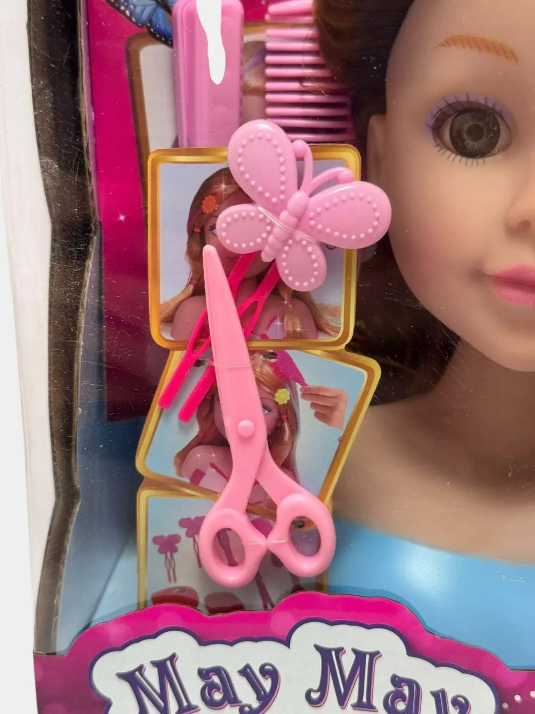 Barbie kukla boshchasi kashtanga sochli kreativ o'yinlar uchun 3+ — 4-rasm