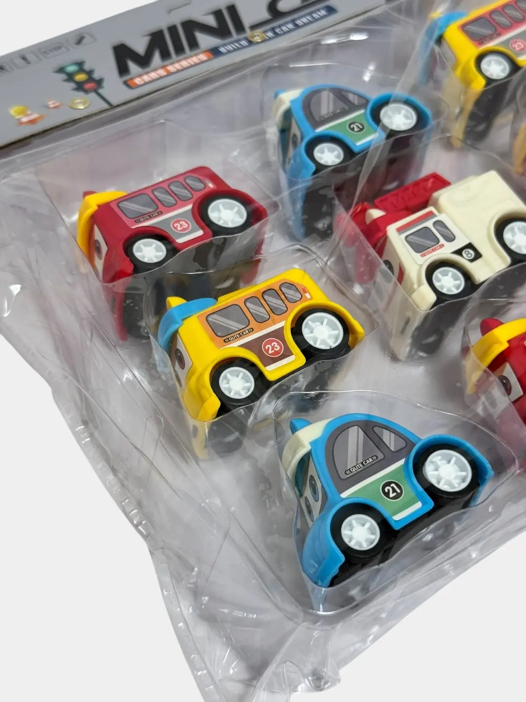 MINI CAR tortma mashinalar to'plami, 9 dona, 3 yoshdan oshgan bolalar uchun, xavfsiz plastmassa — 2-rasm
