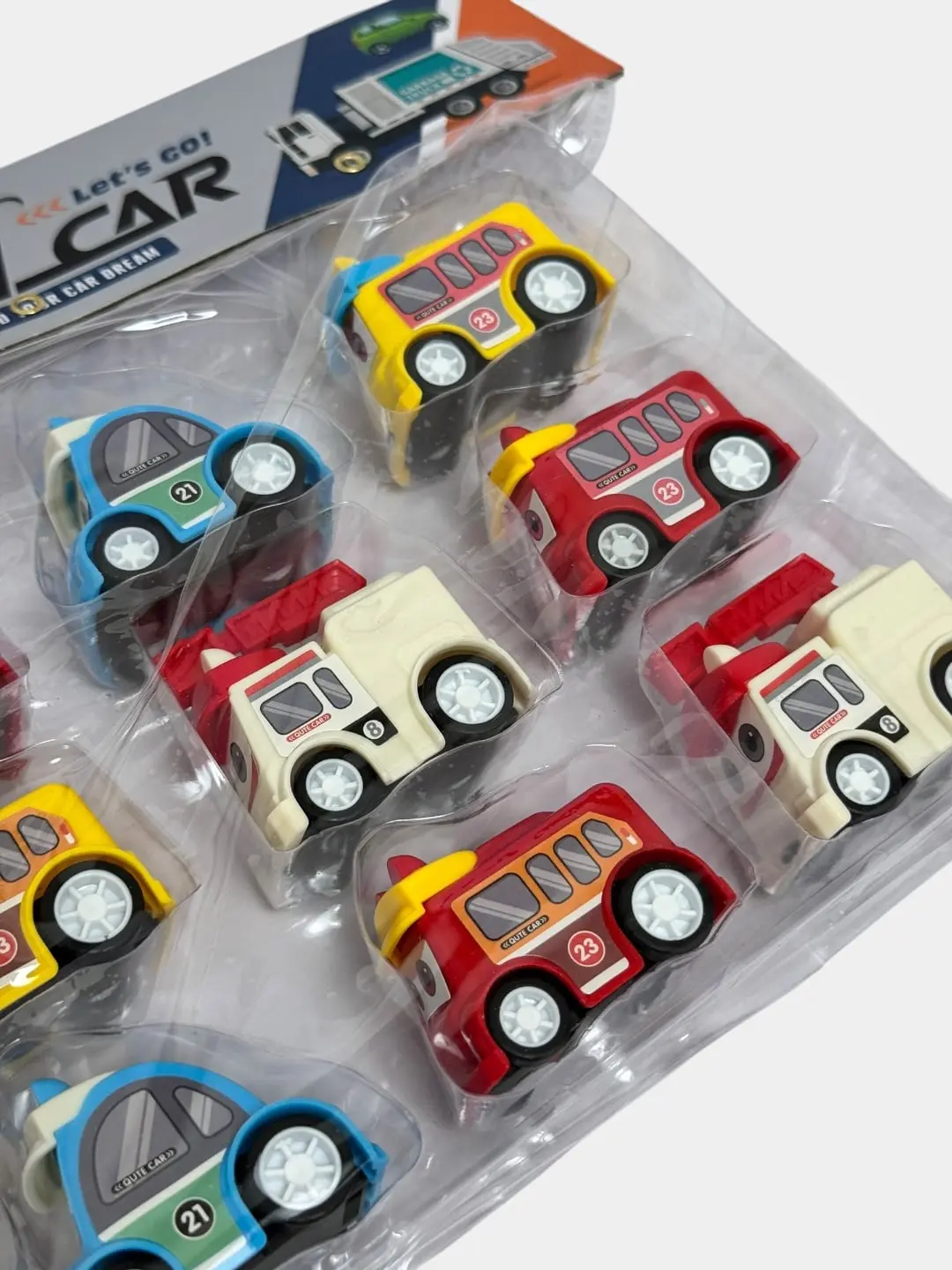 MINI CAR tortma mashinalar to'plami, 9 dona, 3 yoshdan oshgan bolalar uchun, xavfsiz plastmassa — 3-rasm