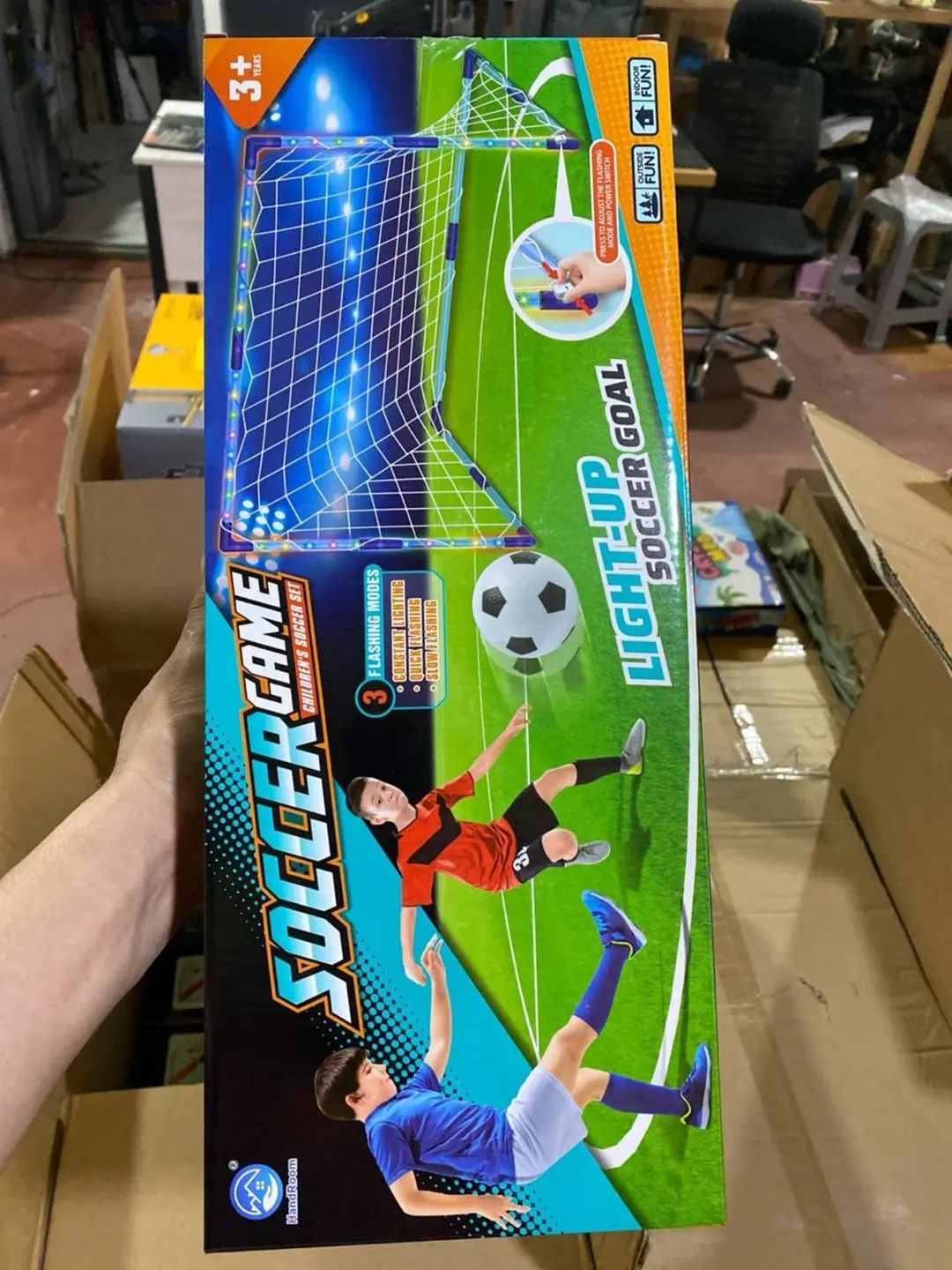 LED yoritgichli futbol darvozasi, To'p va konuslar to'plami, 3 yoshdan oshgan bolalar uchun, Rivojlantiruvchi sport o'yini — 2-rasm