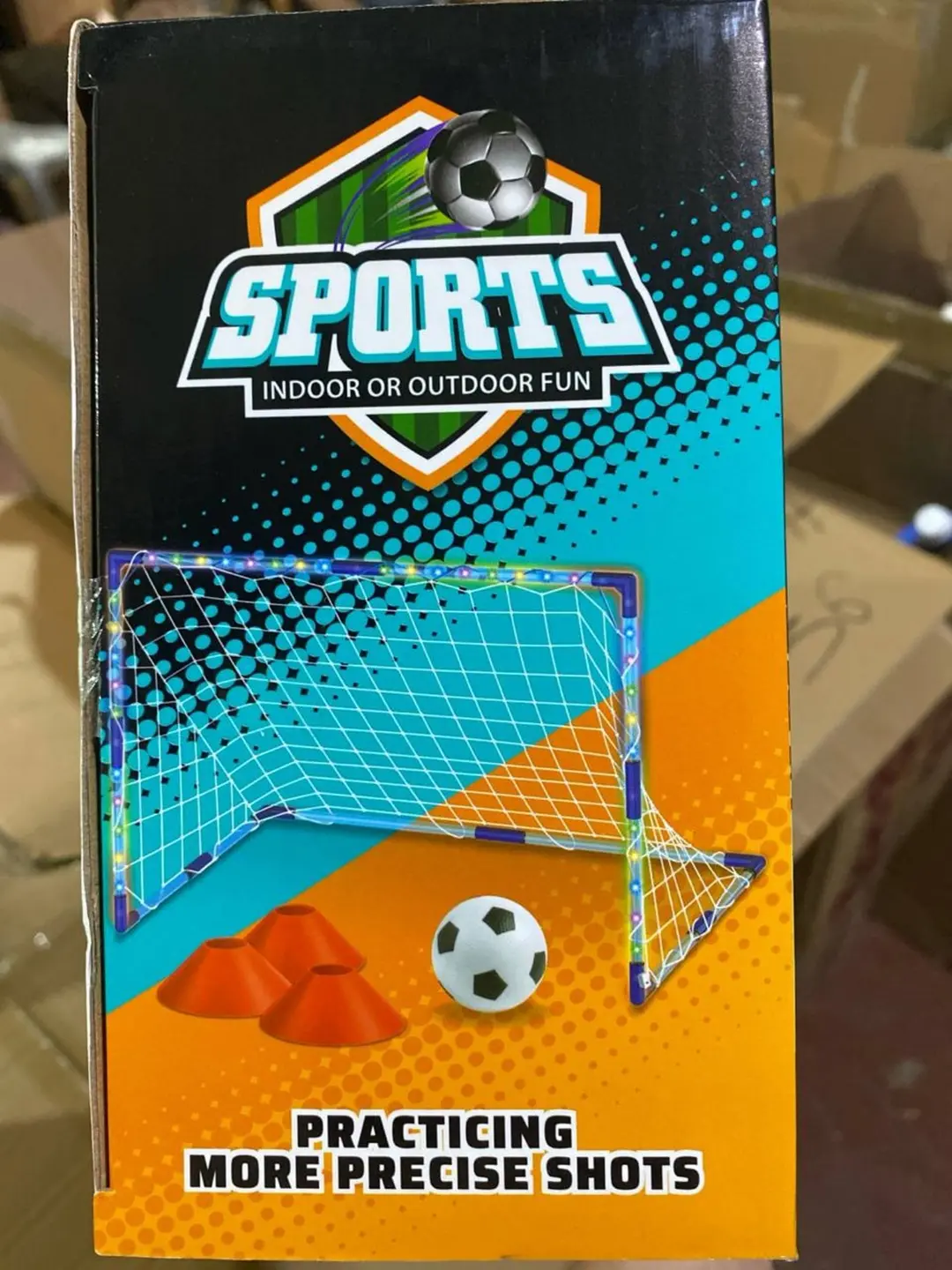 LED yoritgichli futbol darvozasi, To'p va konuslar to'plami, 3 yoshdan oshgan bolalar uchun, Rivojlantiruvchi sport o'yini — 5-rasm