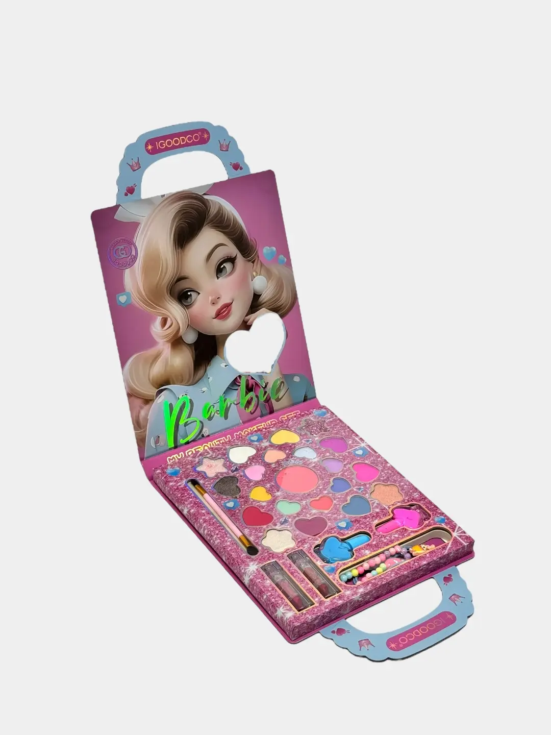 Детский набор косметики Barbie розовый с блёстками для творчества 6+