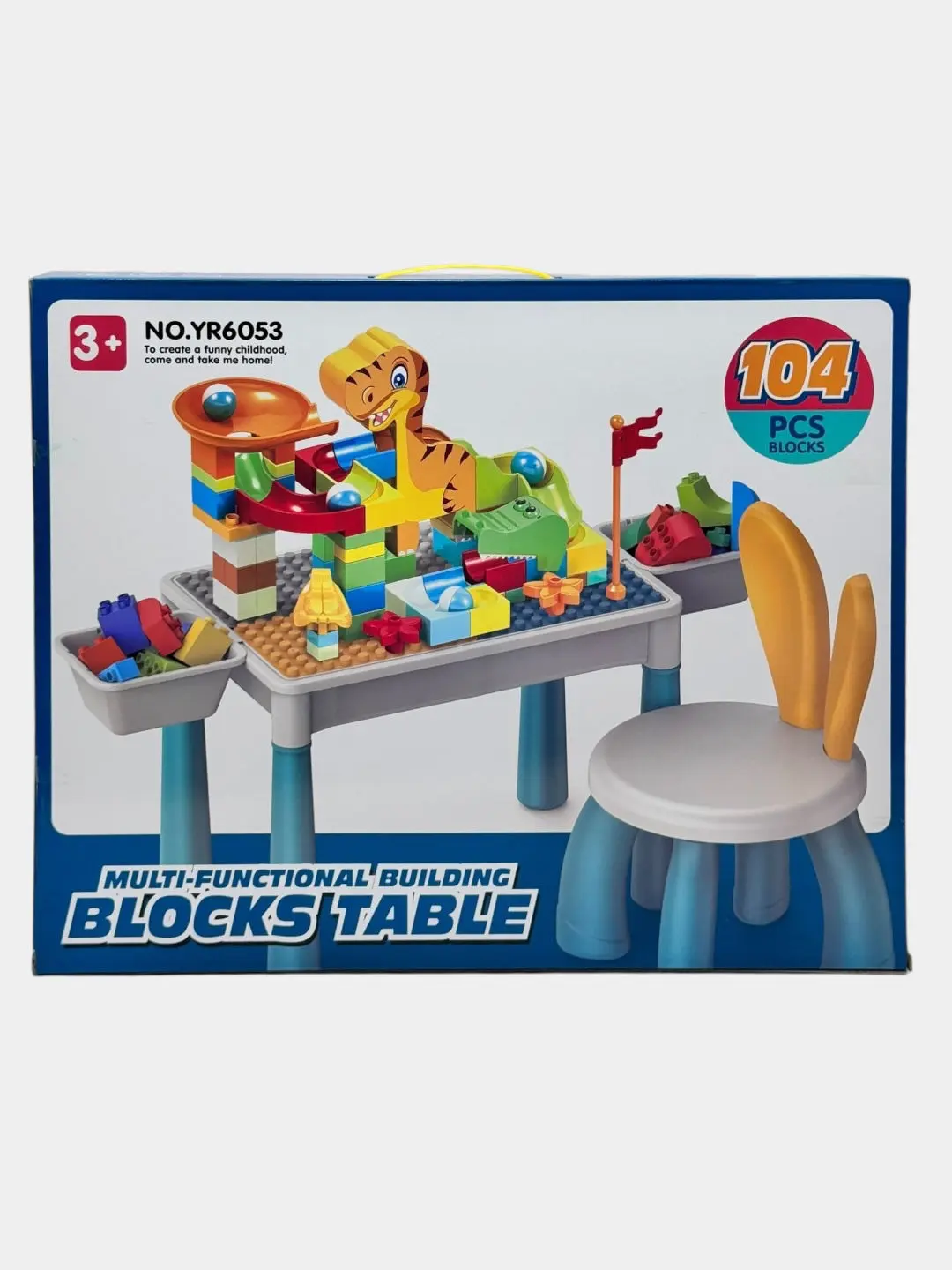 Bolalar rivojlantiruvchi konstruktor-stoli, stulcha va Marble Run labirinti bilan, 104 qism — 2-rasm