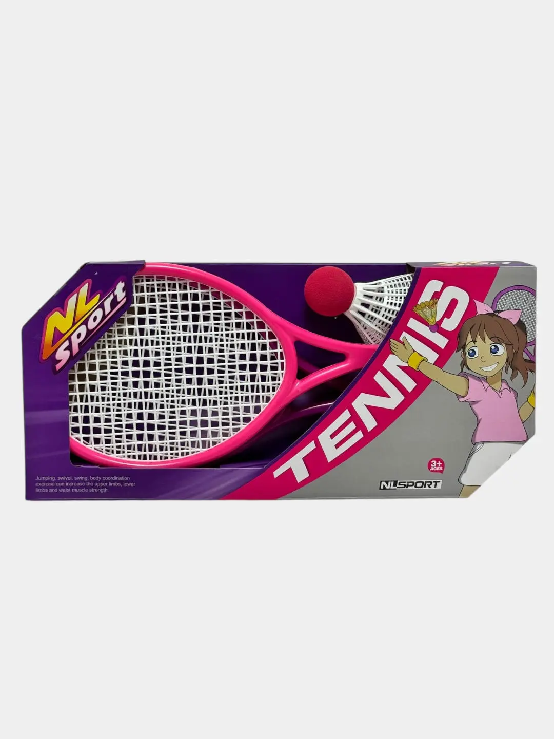 Bolalar badminton push-pink sport o'yinchoq 3+ — 2-rasm